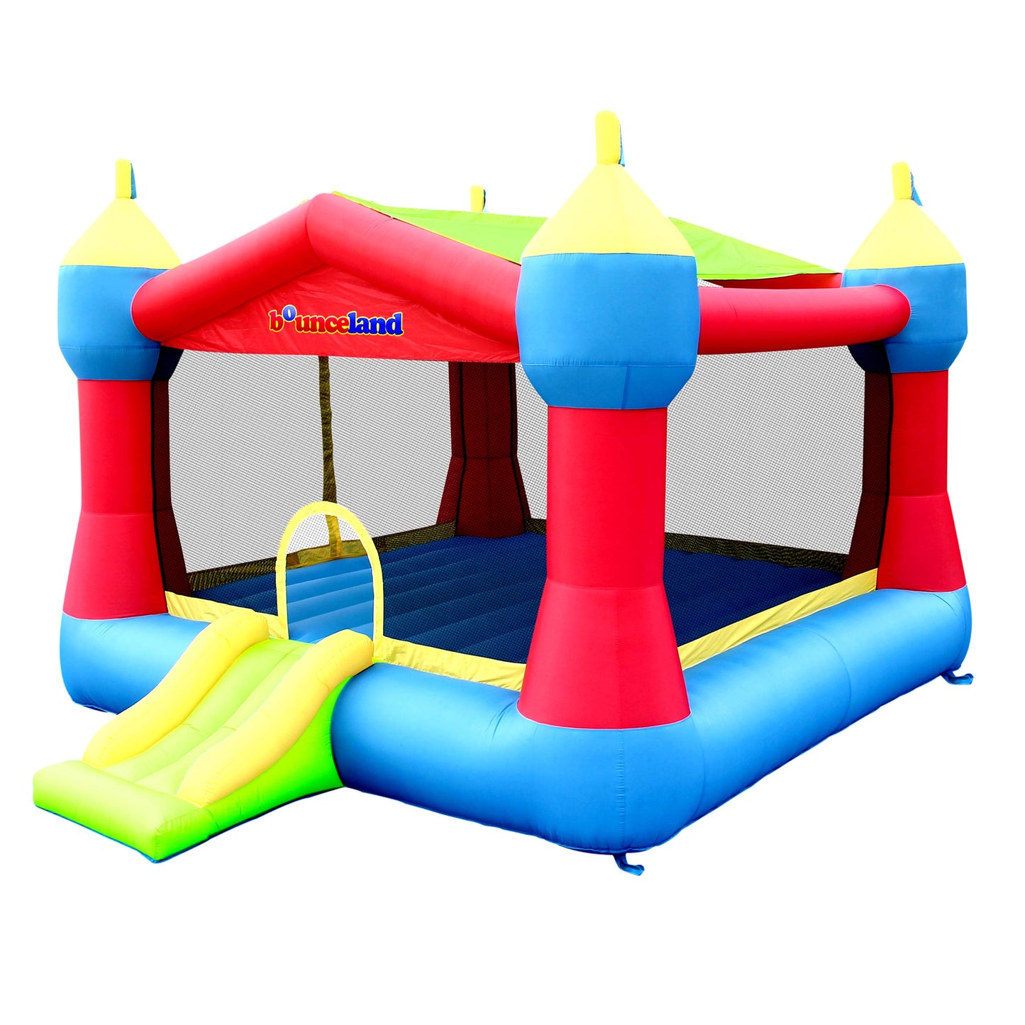 Bounceland Inflatable Party Castle Bounce House Bouncer, 16 ft L x 13 ft W x 10.3 ft H, Basketball Hoop, Removable Sun Roof, UL 