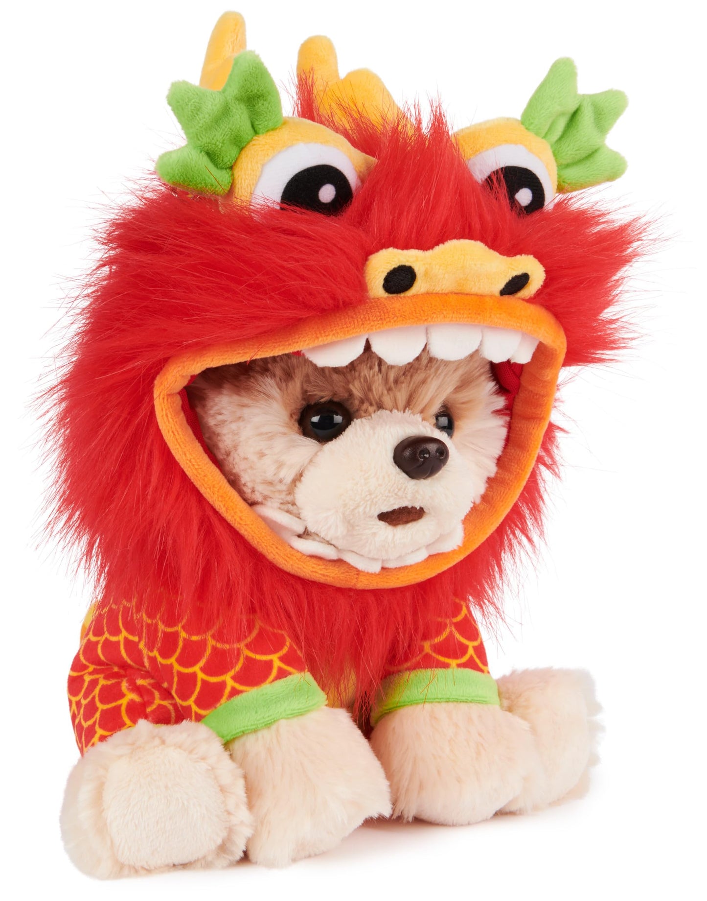 GUND Boo Plush Pomeranian Stuffed Animal, 9" Lunar New Year Dragon, High Quality Materials, Ages 1+, Model 6068756