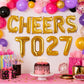 Balloonistics Cheers to Twenty Seven Foil Balloon Combo  Cheers to 27 & Number 27 Foil Balloon Set for 27th Birthday & Annivers