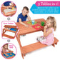 Svan 3 In 1 Indoor/Outdoor Picnic Table For Kids, Sand & Water Activity Set W Removable Top & Dual Drains For Easy Cleaning (43
