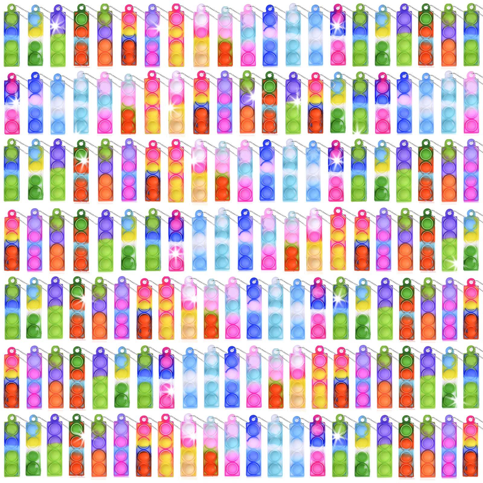 Bicman 150Pcs Pop Fidget Toys Bulk Easter Egg Fillers Party Favors For Kids Sensory Toys Party Bag Fillers Stress Reliever Anti-Anxiety Desk Toy Stuffers
