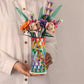 HI-REEKE Transparent Vase Building Set for Flowers, 7.8" H x 3.9" W, Model QJ5208, Durable ABS Material
