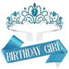 Birthday Tiara For Women, Blue Birthday Crowns, Birthday Girl Crown, Birthday Girl Sash And Tiara With Rhinestone, Birthday Quee