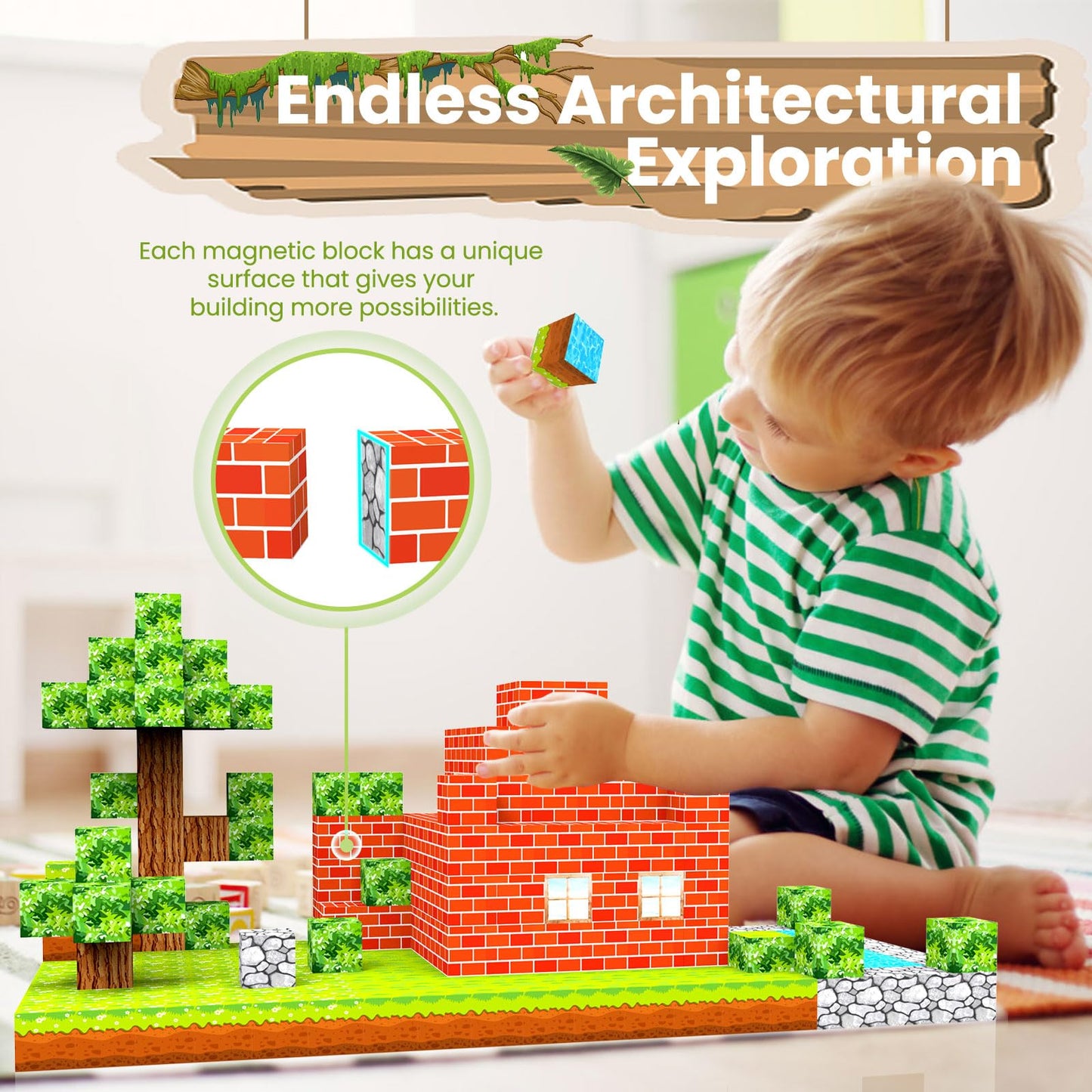 YOTOY Magnetic Blocks Toy for Kids Age 3 4 5 6 7 8 Years Old, Magnetic Building Blocks, Magnetic Blocks for Kids Ages 4-8, Magna