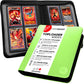 FORZAROCKET 4-Pocket Small Binder for Toploaders - Holds 112 Top Loaders  Ringless  Waterproof PU Leather  for Sports & Trading Cards (Lime Green)