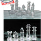 Matty'S Toy Stop Deluxe Clear & Frosted Glass Chess Set (10'') Small