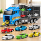 NIPLOOOW Toddler Boys Toys for 3 4 5 6 Years Old, Truck Vehicle Toy Set with Play Mat, Die-Cast Toy Car Carrier Truck for Boys K