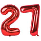 40 In Red Number Balloons Helium Foil Mylar Balloon Birthday Party Banquet Decoration Digital 27