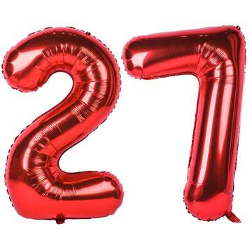 40 In Red Number Balloons Helium Foil Mylar Balloon Birthday Party Banquet Decoration Digital 27