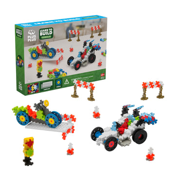 Plus Plus - Learn To Build Vehicles, 360 Pieces - Construction Building Stem / Steam Toy, Interlocking Mini Puzzle Blocks For Ki