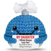 Funny Crochet Whale Daughter Christmas Birthday Gifts Daughter Gifts from Dad Mom Cute Stocking Stuffers Valentines Day Gift for Bonus Step Grown mature-themed Daughter in Law Girls Cute Handmade Desk Decor