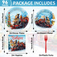 gisgfim 96 Pcs Christmas Train Plates and Napkins Party Supplies Christmas Believe Dinnerware Tableware Set Disposable Xmas Pape