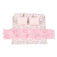 7 Piece Dollhouse Bedding Set, Comforter Blanket, Pillows And Bed Runner, 1/12 Scale Dolls Bed Linen (Pink Set)
