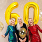 Pigetale 40 Inch 60 Number Balloons Gold Big Giant Jumbo Birthday Decorations Large Foil Mylar Helium Digital Balloons Age 6 60T
