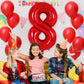 Red Number 8 Balloon 40 Inch, Big Large Foil Helium Number Balloons, Jumbo Giant Mylar Number 8 Balloons For 8 Year Old Birthday