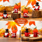 H&D Hyaline & Dora 2 Pcs Hand Blown Glass Halloween Pumpkin Gnomes Figurines Glass Gnome Ornaments For Fall Thanksgiving Halloween Party Table Centerpieces Decor