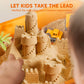 Klever Kits Construction Sensory Bin for Toddlers with Glow in The Dark Stones, Sandbox with Lid Magic Sand Castle Building kit,