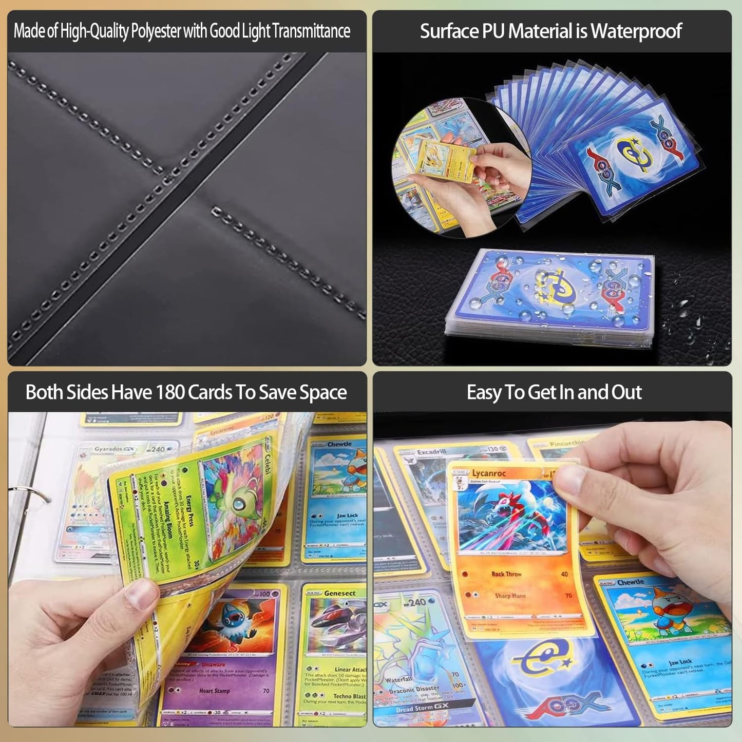 9 Pocket Card Binder  enhanced Zip Trading Card Binder  360 Double Sided Pocket PU Collection Binder  Collector Album  Card Folder for MTG  TCG  Sports Cards  (Blue)