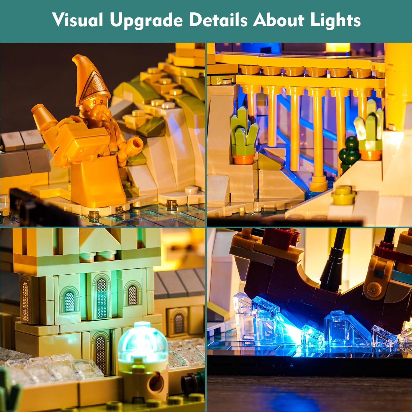 Vonado Light Compatible With Lego Hogwarts Castle And Grounds 76419, Music Version Creative Lighting Set Accessories Compatible With Lego 76419 For Fans (Lights Only, No Models)