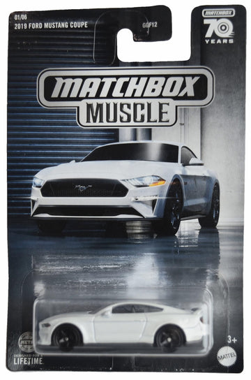 Matchbox 2019 Ford Mustang Coupe, White 1/6
