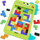 Mindpal 40 Pcs Wooden Blocks Puzzles, Jigsaw Puzzles, Dinosaur Wooden Brain Teaser Puzzles Iq Game Toy, Educational Puzzle, Inte