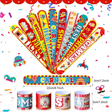 Junkin Carnival Party Decorations Carnival Slap Bracelets For Kids Carnival Animals Wristband Bracelets Christmas Party For Birt