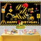 Construction 3rd Birthday Banner Decorations for Boys Kids, Dump Truck Construction Theme Three Birthday Party Supplies, Excavat
