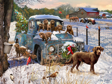 Christmas Puppies Jigsaw Puzzle 550 Piece By Vermont Christmas Company