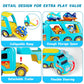 SHAWE 5 in 1 Toys Cars for 3 4 5 6 Years Old Toddlers Boys Girls Gifts, Transport Truck Toys with Sound & Light, Cute Pull Back