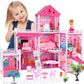Seifar Doll House for Girls 8 Rooms Dollhouse with Dolls Figure  Puppies Furnitures  Accessories  Toddler Playhouse Gift for for 3 4 5 6 7 8 9 10 Year Old Girls