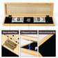Cribbage Board Game Set  3-Track enhanced Wooden Cribbage Board with Magnetic Lock & Large Storage  9 Metal Pegs  2 Decks of Playing Cards - Classic Board Games for mature-themeds Family (Instruction Include)