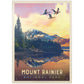 MyPuzzle.com 1000 Piece Vintage Poster Jigsaw Puzzle - Mount Rainier National Park, Colorful Cardboard for Adults
