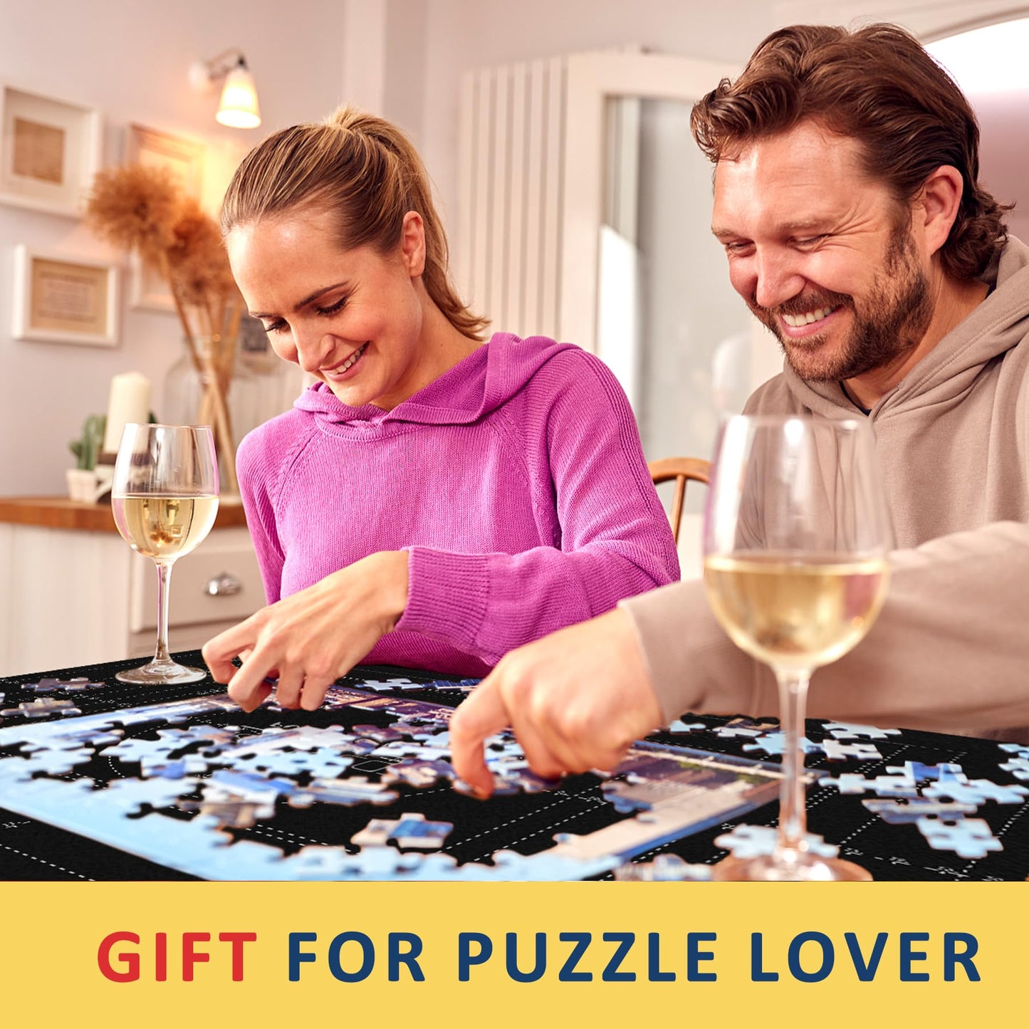 Puzzle Mat Roll Up Puzzles Board for Jigsaw Up to 2000  1500  1000  500 Pieces Large Portable Table Saver Mats Puzzle Keeper Cover with Sorter Trays Storage Bag Kit Holder Organizer Pad for mature-themed