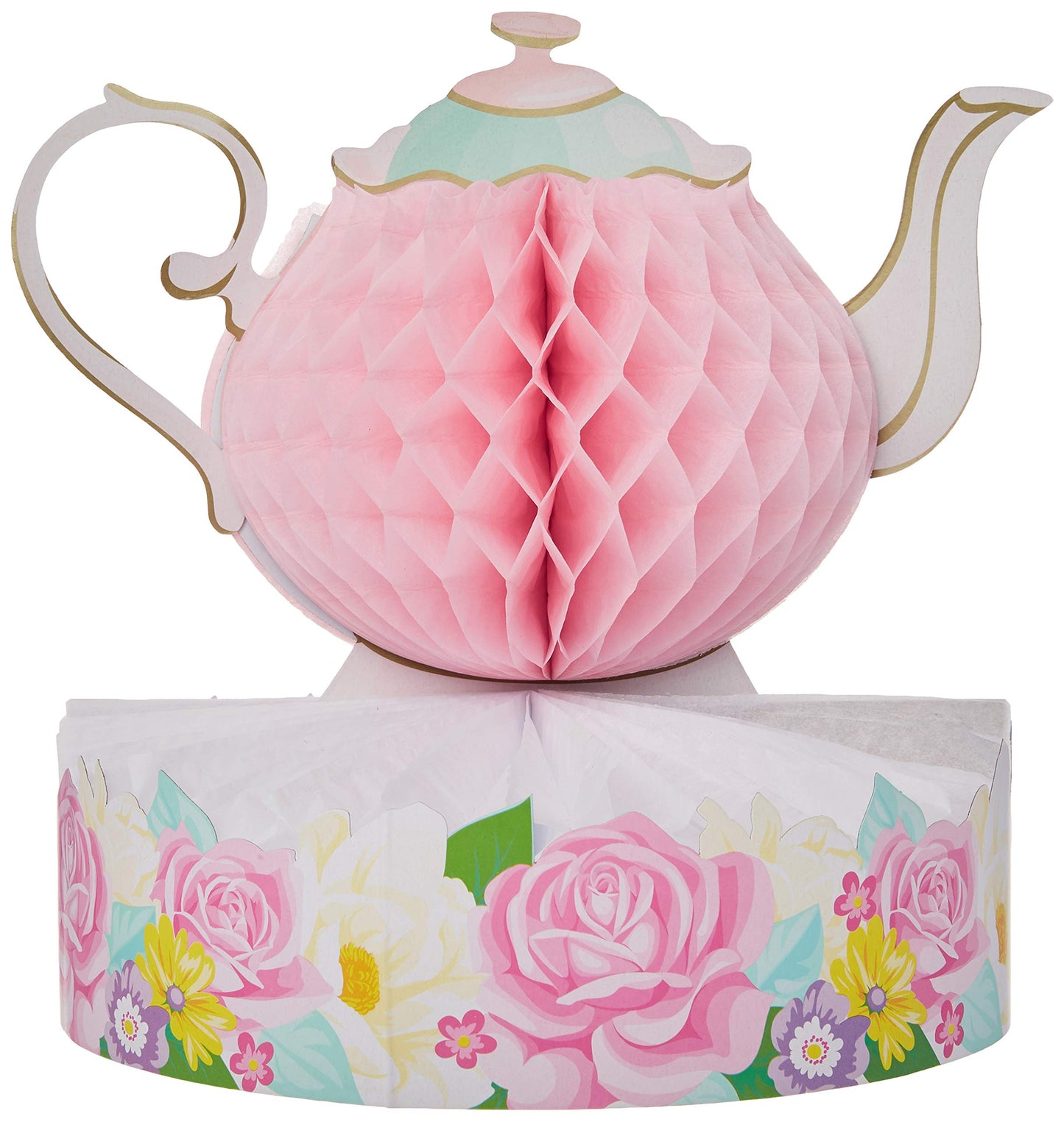 Creative Converting Floral Tea Party Centerpiece, 1 ct Multicolor, 9 x 10