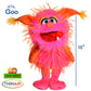 Living Puppets 15-Inch Plush Pink & Orange Friendly Monster Hand Puppet - European Design  Ultra-Soft and Cuddly  Promotes Child Development  Recommended for Boys and Girls