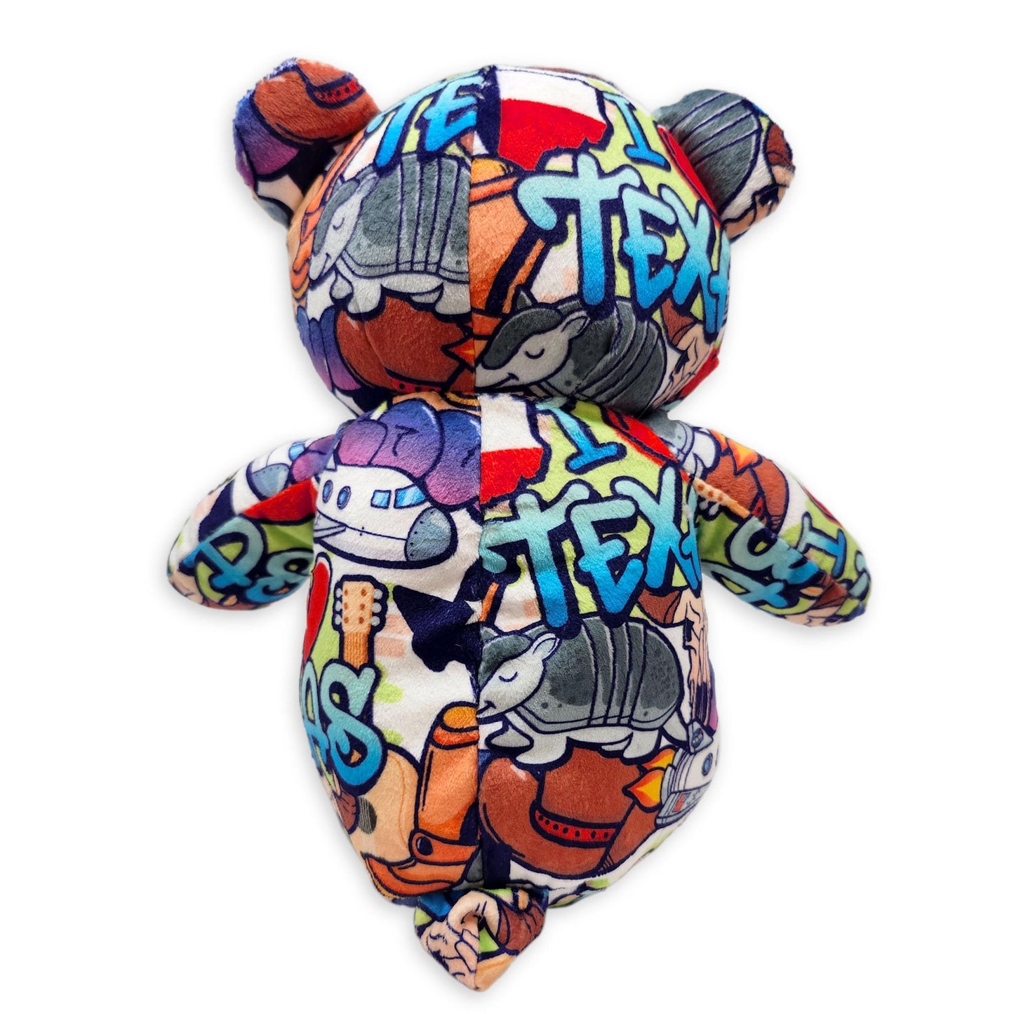 PLUSHOLOGY I Love Texas Graffiti Teddy Bear Eco Friendly Stuffed Animal; Cuddly Soft Velboa Plush Animal for Kids 3 Years Old to mature-themeds; Child-Safe Embroidered Face Details (10 Tall When Seated)