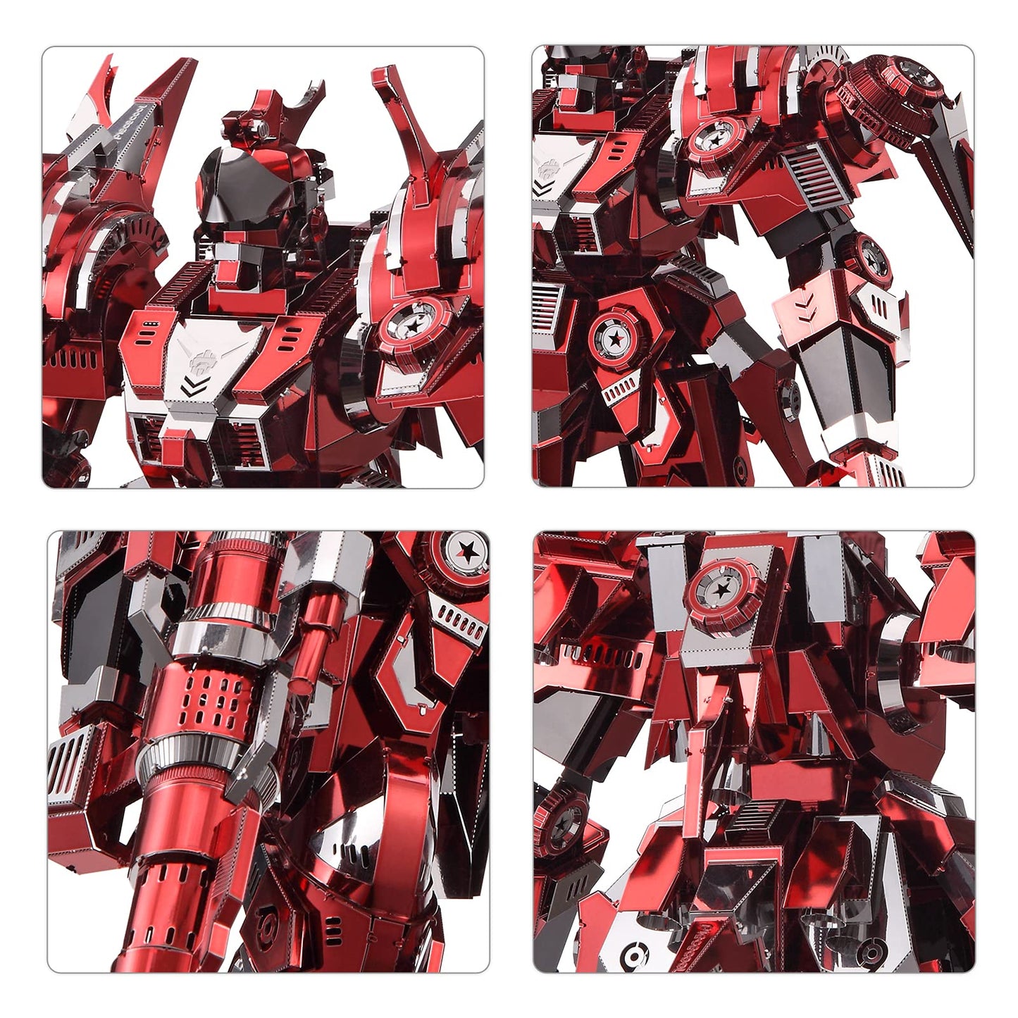 Piececool 3D Metal Puzzles Mecha Model Kits, Red Thunder Figure Models Building Kits For Adults, Diy Brain Teaser 3D Puzzle For