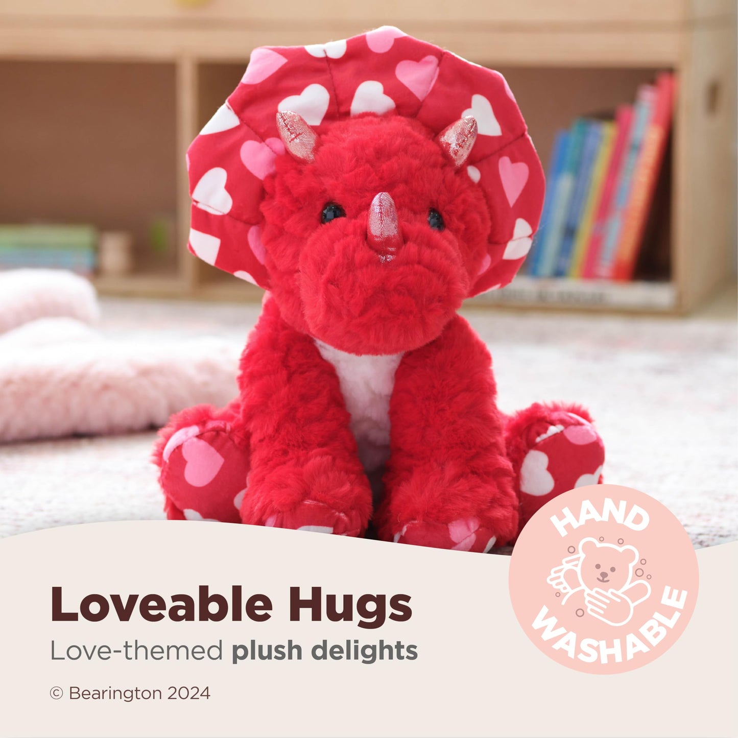Bearington Collection Stuffed Animal  Dinomite The Heart Dinosaur  11-inch Valentine's Plushie