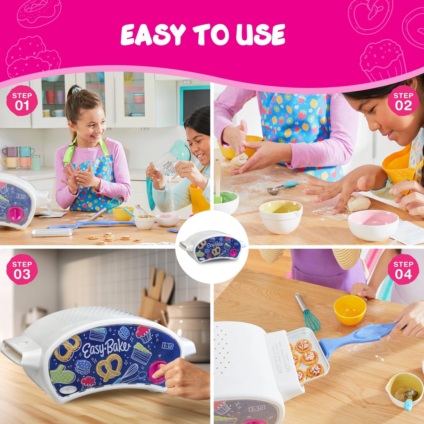 Ultimate Easy Bake Oven Baking Bundle - Oven, Cookie, Pretzel, Pizza Mixes + Sprinkles & Whisk for Kids 8+