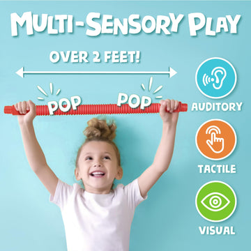 Bunmo Easter Basket Essentials - Pop Tubes - Sensory Toys - Toddler Toys - Imaginative Play & Encouraging Creative Play - Easter Basket Stuffers - Non-Mouthable Toy 3+ - 8 Pack Large