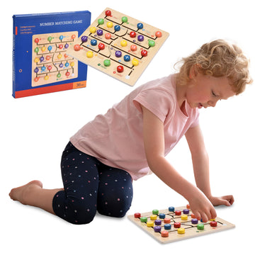 Kidzlane Wooden Montessori Number Puzzle For Kids - Learn To Count With Colorful Math Toy - Educational Preschool Learning Activity For Toddlers - Fun And Interactive Number And Color Recognition Game