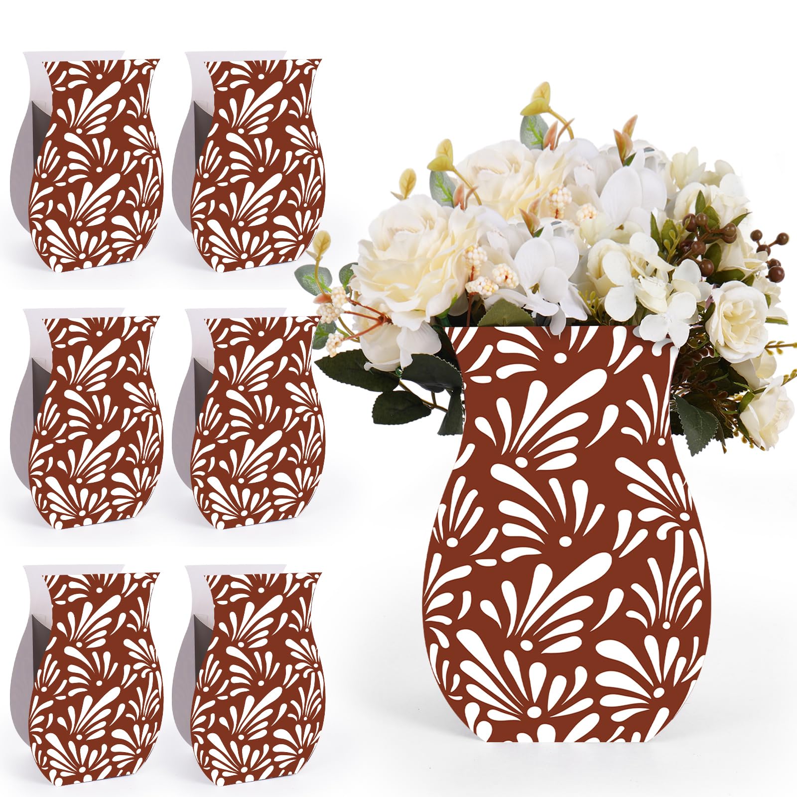 FYSUIMU 8Pcs Cielito Lindo Flower Boxes Flower Vase Centerpiece Platos De Barro Terracotta Flower Paper Box for Mexican Fiesta C