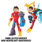Ben 10 Omni-Glitch Heroes Action Figure Set - Ben, Heatblast, Shock Rock - Medium Multi Plastic - Model 76142