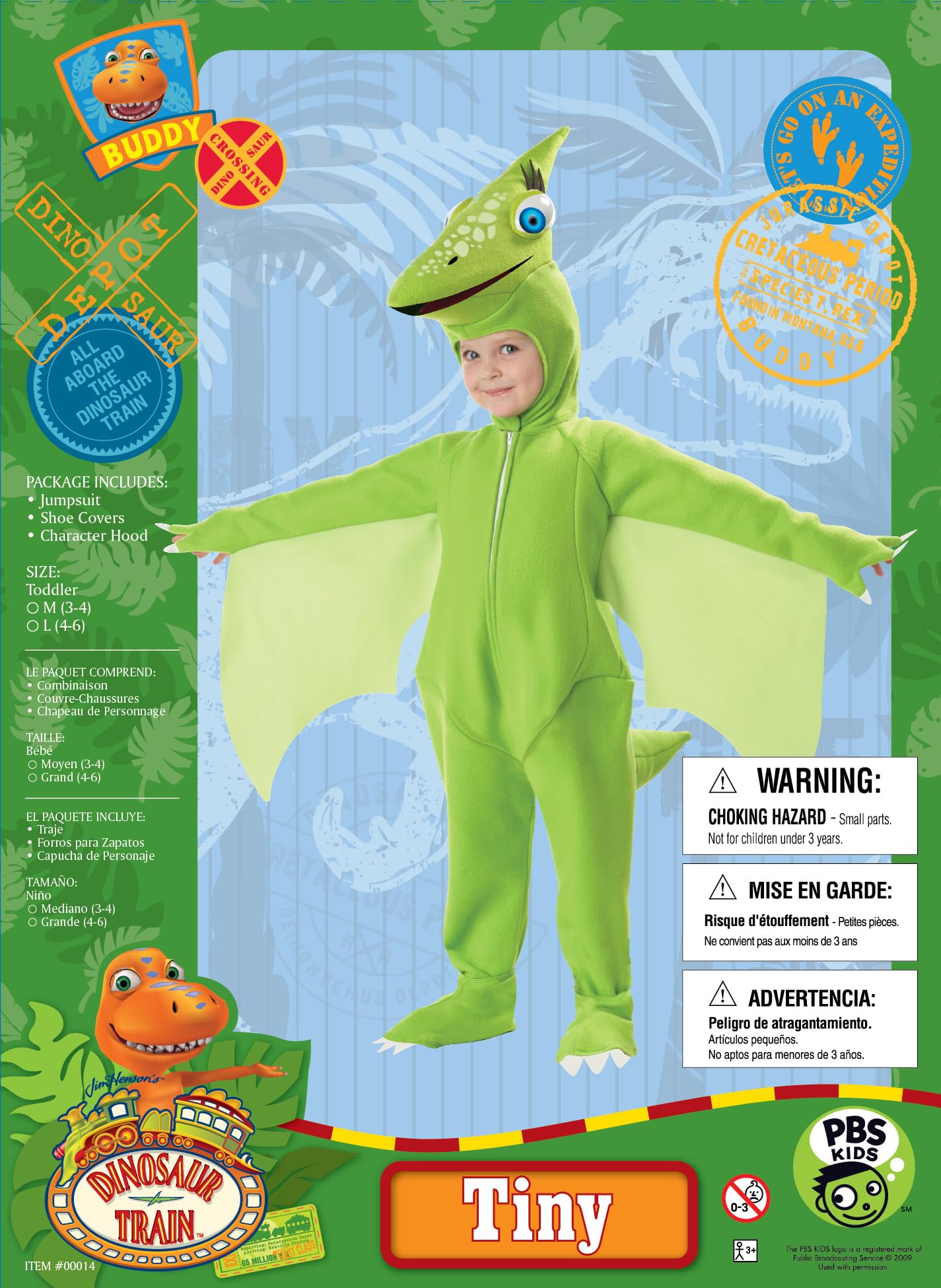 California Costumes Kids Tiny Dinosaur Costume Large (4-6)
