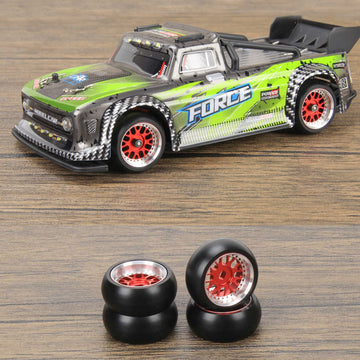 RCAWD RC Rims and Tires for 1/28 Wltoys Kyosho Mini-Z, Mini-Q, Mini-D, K969 K989 P929 Drift Rally Upgrades, No More Glue RC Whee