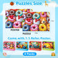 Ciavotie 4 Packs 100 Piece Puzzles for Kids Ages 4-6-8-10  Donuts Insects Dalmatians Animals Large Piece Jigsaw Puzzles for Children Senior mature-themed Educational Puzzle Toys Preschool Birthday Gifts