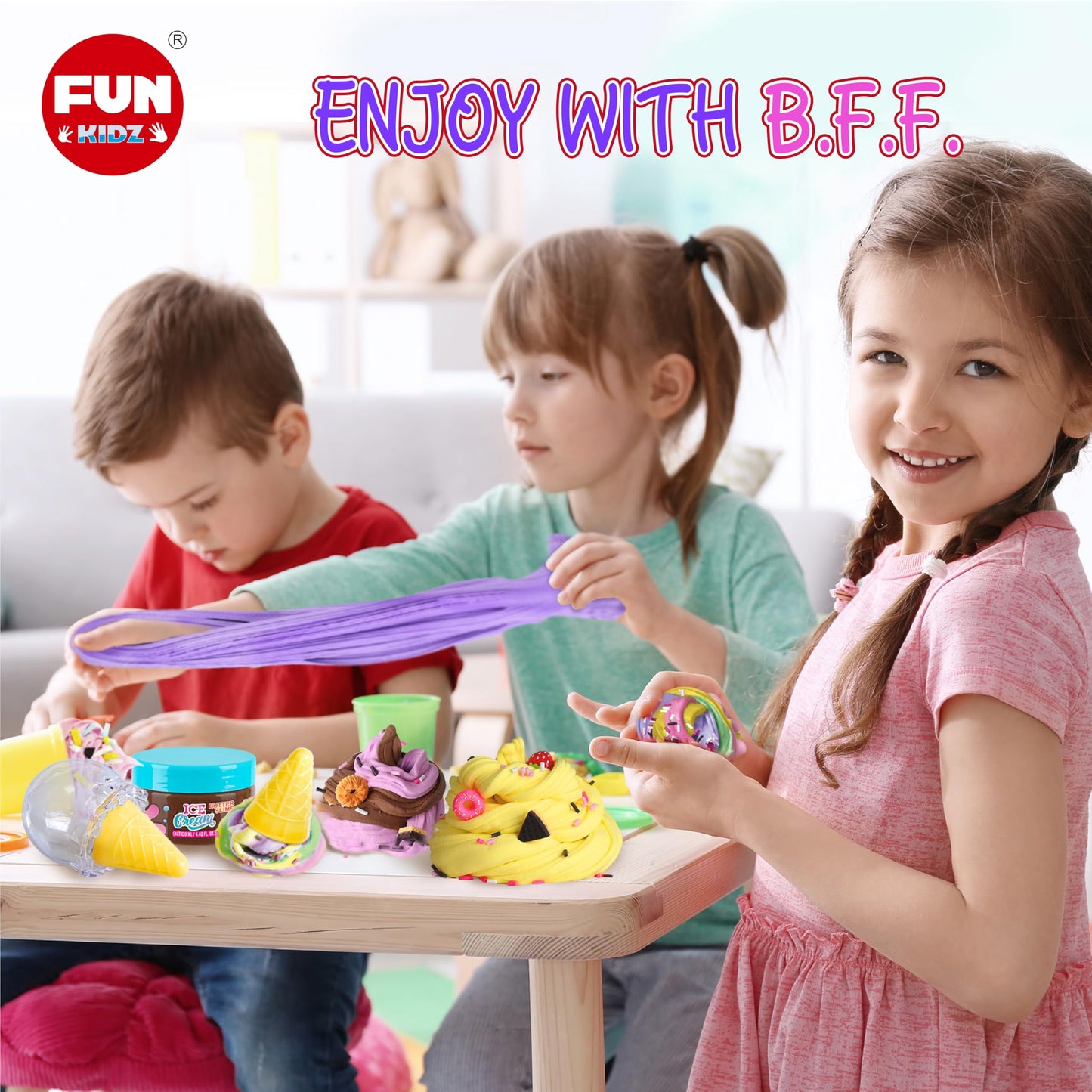 35.16 FL OZ Butter Slime 8 Packs, FunKidz Soft Ice Cream Slime for Girls 6-8 Premade 1040 ML Slime Toys Birthday Gift Party Favo