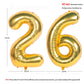 40 Inch Gold Number Balloons Helium Foil Mylar Balloon Birthday Party Banquet Decoration 26