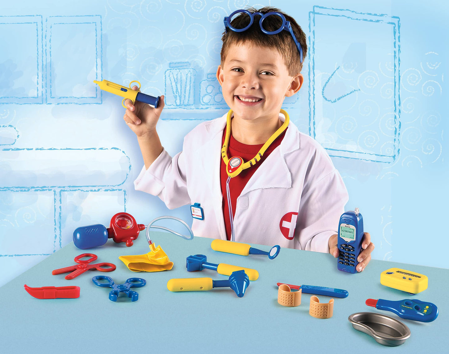 Learning Resources Doctor Kit - 19 Pieces, Ages 3+, Toy Medical Set for Kids, Toddler Pretend Play, Social Emotional Learning