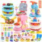 5-in-1 Color Dough Sets for Kids Ages 3+ DIY Food Maker Toys Set with 24 Dough, Arts and Crafts Kit for Pretend Play Ice Cream/C
